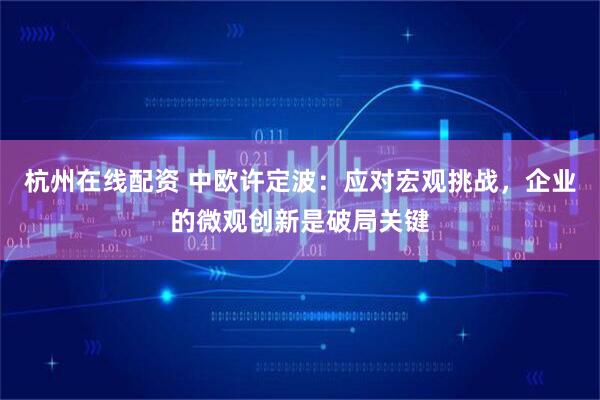 杭州在线配资 中欧许定波：应对宏观挑战，企业的微观创新是破局关键