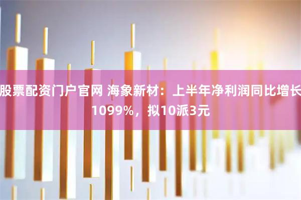 股票配资门户官网 海象新材：上半年净利润同比增长1099%，拟10派3元