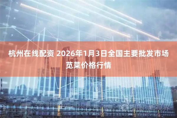 杭州在线配资 2026年1月3日全国主要批发市场苋菜价格行情